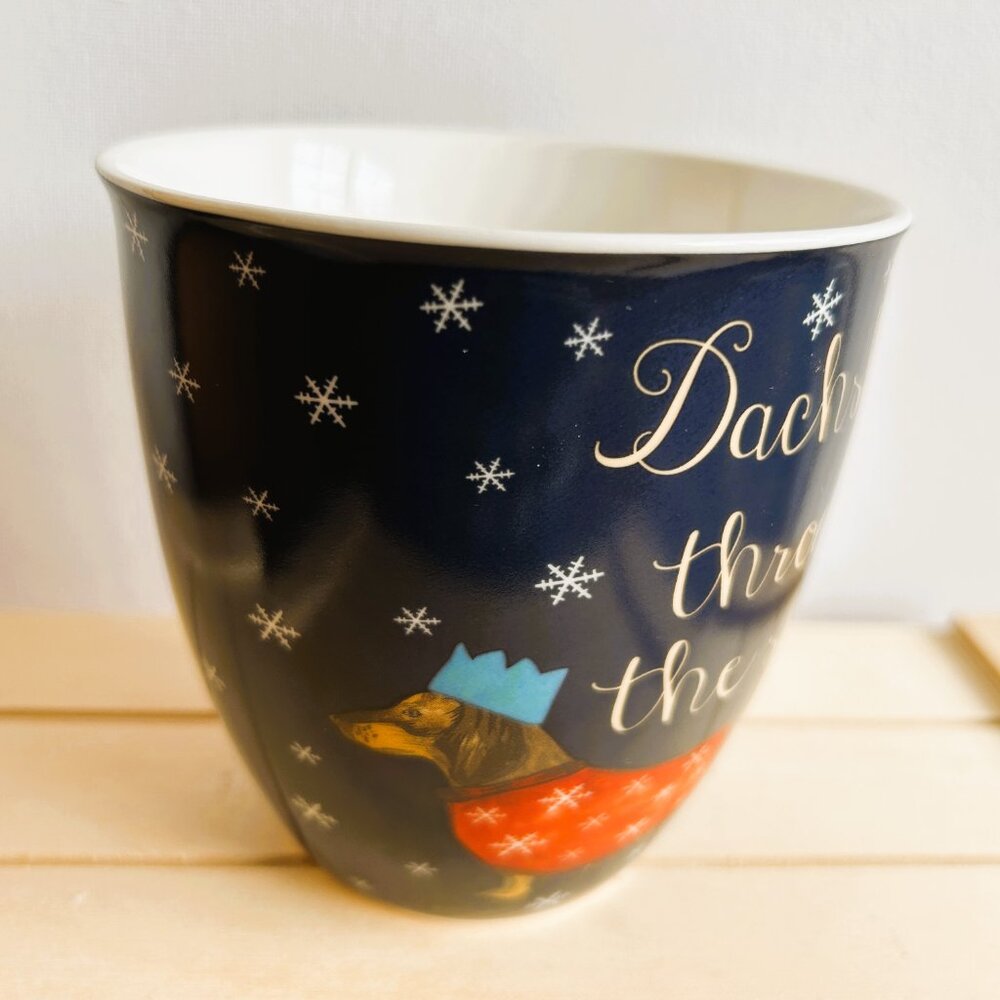 Milly Green Dachshund Through the Snow Oversized Christmas Mug